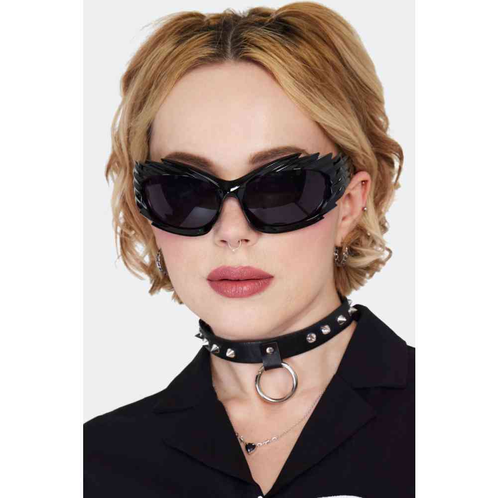 Jawbreaker - Wrap Around Spike Detail Zonnebril - Zwart